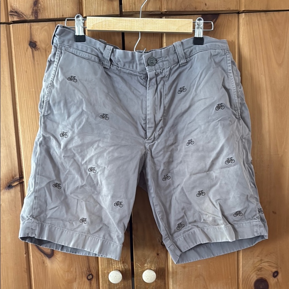 Men's Gray J. Crew Bicycle Print Shorts